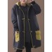 Style patchwork Fine Long coats design Chinese Button yellow hooded coats