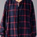 Elegant black Plaid maxi coat trendy plus size stand collar Winter boutique pockets coats