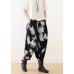 Bohemian black white cotton Organic Photography harem pants asymmetric Kaftan long pant