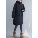 Black Pockets Fine Cotton Filled Hooded Winter Coats