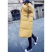 Casual trendy plus size down jacket overcoat yellow hooded drawstring down jacket woman