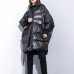 fine black down jacket plus size hooded cotton coat Elegant zippered pockets over coat