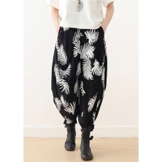 Bohemian black white cotton Organic Photography harem pants asymmetric Kaftan long pant