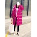 Warm oversize winter jacket coats rose hooded zippered down jacket woman