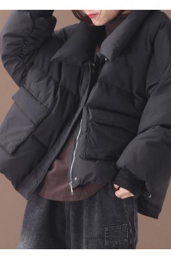 Luxury black goose Down coat trendy plus size down jacket winter stand collar outwear