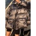 Fine silver gray down coat winter plus size womens parka hooded zippered Fine winter outwear