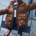 women Loose fitting snow jackets Jackets chocolate hooded zippered goose Down coat