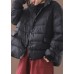 New black Parkas casual snow jackets winter short coats stand collar