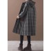 diy patchwork pockets fine hooded maxi coat green plaid tunic jackets