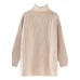 For Work high neck beige knitwear plus size spring knitted pullover
