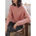 For Work pink knitted top hooded baggy trendy plus size knitwear